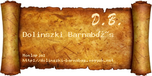 Dolinszki Barnabás névjegykártya
