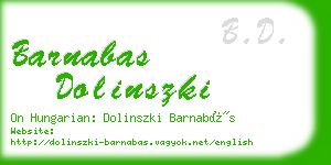 barnabas dolinszki business card